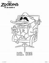 Zootopia Coloring Pages Mr Big Sheets Printables Activity Wilde Nick Disney Printable sketch template