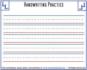 handwriting sheetsprintable  lined paper