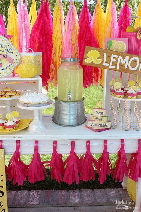 yellow and pink lemonade themed party idea pink lemonade