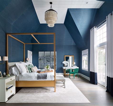moody interior breathtaking bedrooms  shades  blue