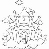 Castle Clouds Coloring Pages Surfnetkids Colouring Clipart Coloringpages Cloud Printable Medieval Drawing Disney sketch template