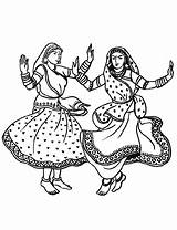 Dance Garba Coloring Pages Dancing Gif Folk Indian Side Forms Hindi Popular Dancers Books Index sketch template