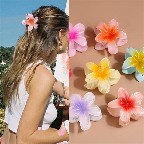 Hawaiian Colorful Flower Hair Clip Beach Hairpin Barrettes Accessories