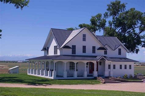modern farmhouse plans  wrap  porch  design idea