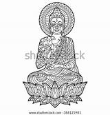 Buddha Coloring Vector Gautam Stock Meditation Template Shutterstock Sketch sketch template