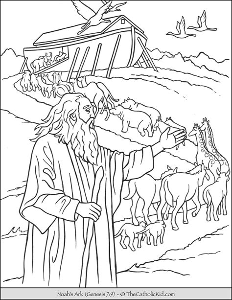 noahs ark animals coloring page thecatholickidcom