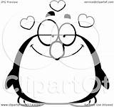 Penguin Chubby Infatuated Cartoon Clipart Coloring Outlined Vector Cory Thoman Royalty sketch template