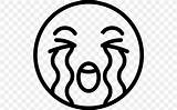 Crying Face Emoticon sketch template