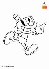 Coloring Pages Mugman Cuphead Draw Kids Drawing Step Cute Choose Board sketch template
