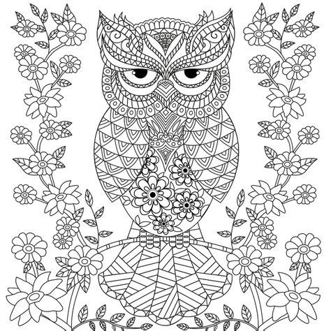 owl coloring page design patterns owl coloring pages detailed