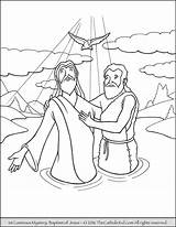 Coloring Pages Epiphany Jesus Baptism Luminous Mysteries Catholic Rosary Jordan 1st Kid sketch template