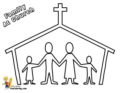 family   church coloring page coloring pages