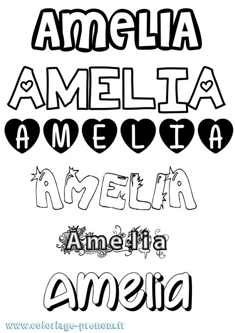 coloriage du prenom amelia  imprimer ou telecharger facilement
