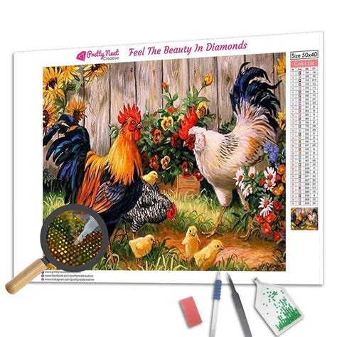 Chickens In Garden 5d Diamond Painting Kits Pretty