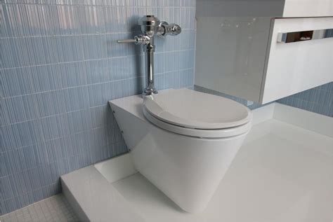 mini loo wall hung toilet configured   wall flushing system