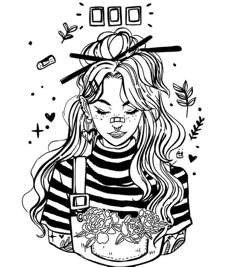 super aesthetic girl coloring page coloring book art chibi coloring pages cute coloring pages