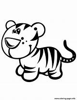 Tiger Coloring Baby Clipart Pages Kids Cub Cartoon Cute Tigers Printable Kindergarten Cubs Clip Color Simple Cliparts Websites Collection Library sketch template
