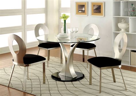 mueller  glass satin dining set  glass table