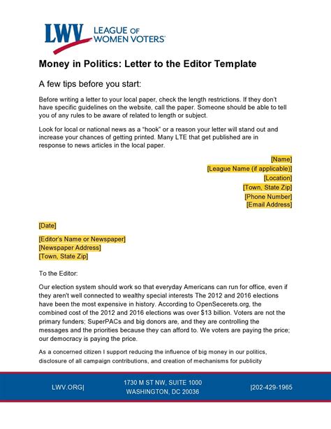 30 Professional Letter To The Editor Templates Templatearchive