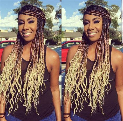 Pin By Eboni Queen On Ombre Box Braids Hair Styles Braided