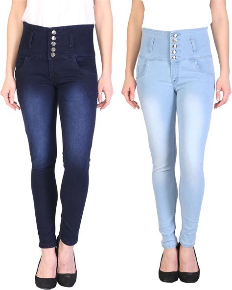 buy ka fashion blue ice blue denim solid upper waist jeans  women kablueiceblue