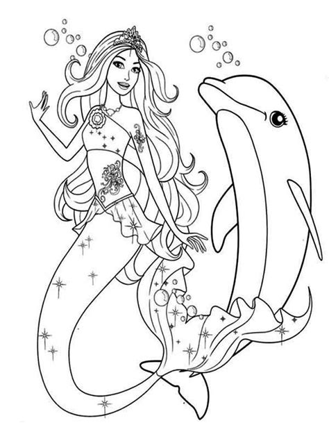 mermaid mermaid barbie swimming  dolphin coloring pages mermaid