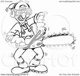 Chainsaw Tree Clipart Trimmer Illustration Vector Starting His Royalty Coloring Pages Holmes Dennis Designs Template sketch template