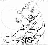 Muscular Duck Aggressive Punching Illustration Man Clipart Royalty Atstockillustration Vector 2021 sketch template