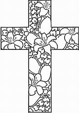 Coloring Cross Easter Pages Religious Printable Flowers Adult Color Jesus Kids Catholic Adults Bible Red Christian Crosses Colouring Sheets Mandala sketch template