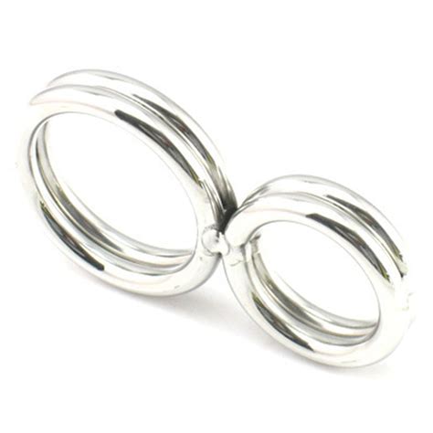 tight penis clamp cock delay rings 2 stainless steel chastity loops