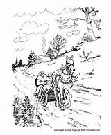 Coloring Christmas Pages Adults Classic Horse Traditional Sleigh Scene Open Sheets Drawings Scenes Kids Printable Adult Books Colouring Bible Color sketch template