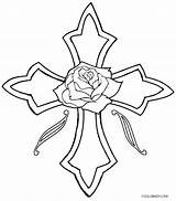 Coloring Pages Heart Cross Getdrawings Roses Hearts sketch template