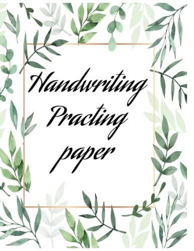 handwriting practice paper page notebook  kidsadult  parth