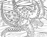 Octopus Coloring Pages Adults sketch template