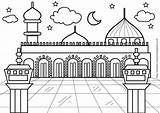 Mewarnai Masjid Nabawi Haram Masjidil Populer Aneka sketch template