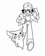Ash Coloring Pokemon Ketchum Pikachu Kids Pages Getcolorings sketch template