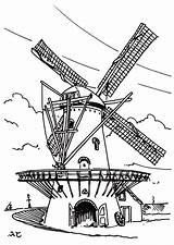 Coloring Windmill Pages Getcolorings Awesome Windmills Printable sketch template