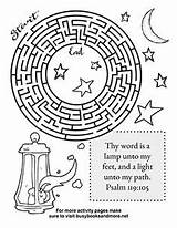 Sheets Bible Psalm Lighted Maze Mazes Worksheets Sunday Psalms Korner sketch template