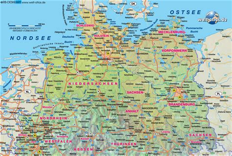 karte von norddeutschland region  deutschland welt atlasde