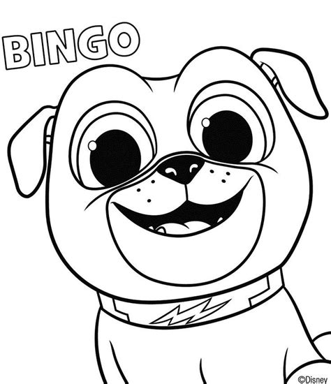 puppy dog pals coloring page bingo puppy coloring pages cartoon