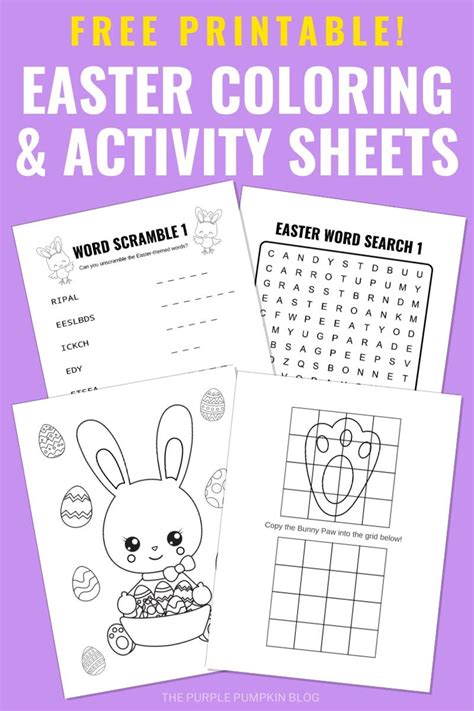 printable easter bunny activity sheets coloring pages