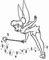 Wand Coloring Pixie Tinkerbell Sparkling Magic Netart sketch template