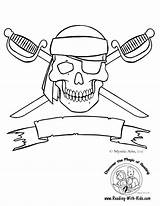 Crossbones Pirates Halloween sketch template