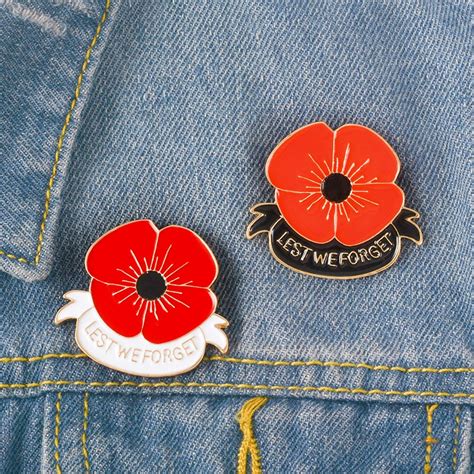 xedz jewelry red poppy pin remembrance sunday brooch veterans day lapel
