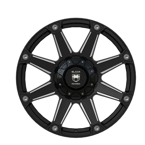 Black Mamba M 1 20x9 Matt Black With Machined Rivets And Milling Bsa