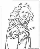 Hermione Potter Harry Granger Coloring Pages Wand Printable Drawing Holding Print Book Color Drawings Kids Template Cartoon Grangers Name Getdrawings sketch template