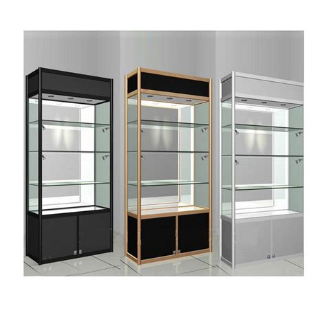 Aluminum Alloy Glass Top Display Case Lighted Glass Case For Widely