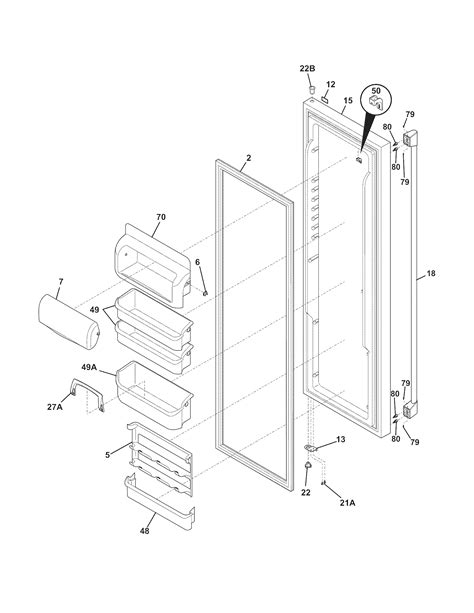 electrolux refrigerator freezer door parts model ecshps searspartsdirect