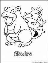 Slowbro Coloring Pokemon Pages Fun Colouring Printable Book Kids Water sketch template