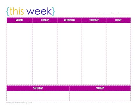 images   weekly printable calendar pages  printable